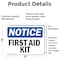 Signmission First Aid Kit, 7 in W x Rectangle, Vinyl Decal OS-2PACK-NS-D-57-L-12746 - alternate 4